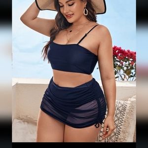 NWOT Shein high waist bikini with drawstring coverup